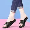 Slippers Vintage Casual Women's Beach Sandals Flats Summer Fashion Outdoor Wear Genuine Leather Large Size Wedges