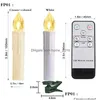 Ljus LED Christmas Tree Candle Plastic Flameleless Flimer Timer Remote Control Battery Operated Fake For Year Home Decor 220510 Dr DHVJS