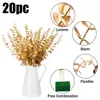 Decorative Flowers 20 Pcs Gold Exquisite Artificial Leaves Decor Branches With 15 Inch Faux Stem For Vase Wedding Decorations Reception