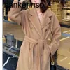 Top Luxury Coat Maxmaras 101801 Pure Wool Coat Original with lining high-end double-sided cashmere coat camel wool coat high version off-seasonMTSV