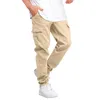 Men's Pants Mens Casual Waist Solid Color Sports Hat Multi Woven Pocket Foot Rope Street Cargo Tie Construction For Men