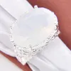 In tutto 12 pezzi Luckyshine Oval Fire Oval White Moonstone Gemstone Rings Silver Weeks Gioielli Anello regalo San Valentino FO273Y