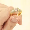 Pierścienie klastra Aibef Bohemian błyszcząca luksusowy dhineston szeroko otwarty regulowany miedziany cyrkon akcesoria biżuterii wykwintny modny prezent