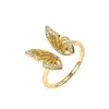 925 Sterling Silver Butterfly White Birthstone CZ Ring Rings Open Rings قابل للتعديل للنساء المجوهرات 296x