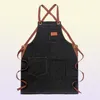 Denim Haircutting Apron For Men Adjustable Salon Hairdresser Tool BBQ Bib Working Uniform Korean Fashion Black Aprons9498996