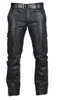 Spring Fashion Mens Rock Styl Spodnie ze skórzane spodnie Faux skórzane motocyklowe spodnie 231222