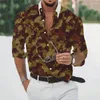 Chemises décontractées pour hommes imprimé floral pour hommes à manches longues à simple boutonnage fantaisie doux streetwear chemise et chemisiers homme vêtements