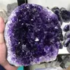 Pietra di ametista naturale Geode Cluster di cristallo Decorazione della casa Quarzo grezzo Minerali Reale Uruguay Ametista Chakra spirituale Reiki 231225