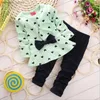 Kledingsets Winter Nieuwe Mode Meisjeskleding Strikjurk Tops Leggings Kinderen Ronde Hals Polka Dot Sport Past Baby Casual Outfit