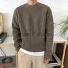 Sweaters masculinos IEFB / Men's Wear Classic Round Collar Sweater Corea Fashion Kintted Tops para macho Outumn Winter New Warm Wothing 9Y4243 J231225
