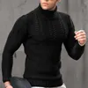 Men's Sweaters Top Sweater Turtleneck Twisted Acrylic ArmyGreen Black Dark Gray Light Grey Navy Blue White High Quality