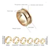 حلقات الكتلة 6pcs/مجموعة 8 ملم من الفولاذ المقاوم للصدأ حلقة أصبع خاتمة فارغة لتصنيع مجوهرات التصلي