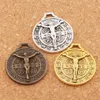 Lega Jesus Benedict Medal Medal Crocifisso Croce Croce Pendenti in bronzo in oro d'argento antico 24x21mm L1658 Risultati dei gioielli compone315f