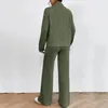 Calça de duas peças femininas malha combinando roupas altas tee de bainha de pescoço e tracksuit conjuntos de maternidade babador de neve