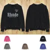 Rhude Grafisch Crewneck Sweatshirt Trui Lange mouw Groen Heren Street Casual Katoen Zwart Hiphop Jumper Casual jack Maat S-XXL