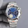 Мужчина дизайнер серебряный серый круглый циферблат 40 -миллиметровый мужской часы с царапина, устойчивые к синим кристаллическим из нержавеющей стали 904L.