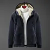 Lamb wool hoodie men's lamb hooded hoody Cashmere sweatshirts plus velvet thick elderly large size winter clothing L8xl 231222