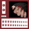 False Nails French Long Ballerina Wine Red Red Fish Pink Aurora Cover Full Cover su Women Girls