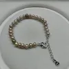 Strand Real Natural Freshwater 6-8mm Pearl Armband Fashion Bangle utsökta smycken för charm kvinnlig kvinnlig tjejdam