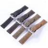 Titta på band Frosted Artificial Leather Band Wrist Strap 316l Steel Buckle 18mm 20mm 22mm 24mm ersättningsarmband Black Brown