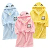 Детский мягкий халат, пижамы, весенне-осенняя фланелевая одежда для сна с капюшоном для мальчиков и девочек, домашняя одежда, милый халат с рисунком животных 231225