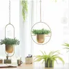 Home Vase Metal Hanging Flower Plant Pot Nordic Chain Hanging Planter Basket Flower Vase For Home Garden Balcony Decoration 231225
