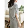 Work Dresses Cotton Casual Suit Skirt (two Piece Suit) Women's Summer Temperament Fashion Hooded Short Sleeved Sportswear