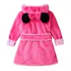 Robe infantil de flanela, roupão de banho de manga comprida com capuz, roupão de banho adorável para meninos e meninas, pijamas para meninas 231225