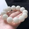 Strand natürlicher weißer Jade Bodhi Perlen Armband Hochwerfen Samen Buddha spielen Schmuck für Männer und Frauen