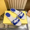 Designerskie kobiety Sintal Slipper Flats F-Logo Bicolor Flat Sandals Oryginalne skórę i gumowa podeszwa na zewnątrz marka plażowa Flip Flip Flop Flop i oryginalna skóra