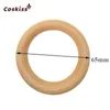 65mm Nature Montessori Baby Toy Organic Infant Teething Teether Accessories Wooden Ring Set Necklace 231225