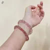 Bracelet cristallin de fraise rouge / rouge foncé pour femmes Accessoires de charme perlé comme cadeau de Noël à la famille