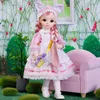 BJD -Puppe und Kleidung mit mehreren abnehmbaren Gelenken 30 cm 1/6 3d Eye Puppenmädchen Dress Up Birthday Gift Toy 231225