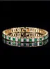 Choucong Brand New Wedding Bracelets Luxury Jewelry 18k Gold Fill Princess Cut 5A Cubic Zircon Emerald Gemstones Eternity Party Wo2657974