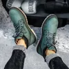 Stövlar Vintermän verktyg Högkvalitativa gröna män läder med päls anti-kläder non slip utomhus arbetsskor botas hombre