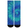 Mulheres meias Blue Tie Tye Dye Winter Abstract Print meias Kawaii Casal Quality Design de qualidade ao ar livre anti Skid