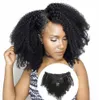 Moğol Afro Kinky Kıvırcık Kıvırcık Kipi İnsan Saç Uzantılarında 120GSET 8 PCS 4B 4C Curl Saç Demetleri Doğal Renk Klipleri INS5810229