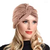 Abbigliamento etnico 2 pezzi/set donne trecce musulmane turbante hijab cancro a cappello da chemio cappello perdita per la perdita di capelli testata avvolgono copricapo bandana