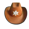 Berets Cowboy Hat Performance Шестиконечный костюм Star Cowgril для взрослых гексаграмма