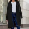 Kvinnors jackor långärmad lapel coatigan vinter stickad tröja jacka rockar