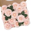 Fleurs décoratives 25 Boîte-cadeau rose européenne mousse Pe avec imitation de tige Gato Fausse fleur Bouquet à main de la Saint-Valentin