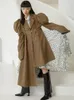 Eam LOSS FIT Kamel unregelmäßiger Schlitz große Größe langer Jacke Langschläfe Frauen Mantel Fashion Frühling Herbst 2024 1DE2969 231225
