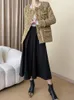 Giacche da donna Nappe gialle Giacca Tweed Big Tweed Cock Round Maniche lunghe Women Coat Fashion Tide Tide Spring Autumn 2023 O731