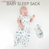 Sovsäckar baby sovsäck för nyfödd baby bärbar filt sommar 100% bomullstryck Vest Sleep Sack Baby Boys Girls 0-3 Yearsl231225