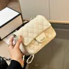 Caviar Leather Women Designer Mini Classic Flap Bag Bag Quilted Gold/Silver Metal Hardware Matelasse Chain Diamond 17x13cm Prest