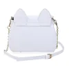 Väskor SWDF Summer Sailor Moon Ladies Handbag Black Luna Cat Shape Chain Shoulder Bag Pu Leather Women Messenger Crossbody Small Bag