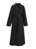 JMPRS Winter Woolen Long Plat Casual Women Dwuzroczny piersi Faux wełniana kurtka jesień moda Koreańskie damki Czarne ubrania 231225
