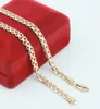 FJ New 5mm Men Women 585 Gold Color Chains Carve ed Russian Necklace Long JewelryNo red box4601135