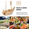 Set di stoviglie Sushi Boat Home Plate Vassoio in stile giapponese Decorazioni per la tavola Piatti usa e getta Espositore a forma di Sashimi che serve legno in legno