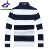 Tace Shark Brand Shark Wide Stripes broderie rouge à manches longues Polo Tops Men de mode décontractés vêtements Business 231222